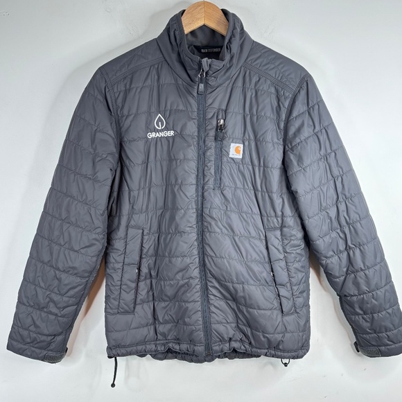 Carhartt Womens Gilliam Jacket M Rain Defender Full Zip Grey Outdoor Fall LOGO - Picture 1 of 11